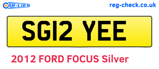 SG12YEE are the vehicle registration plates.