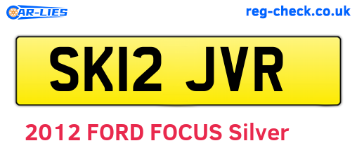 SK12JVR are the vehicle registration plates.