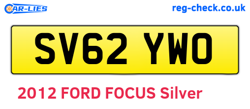SV62YWO are the vehicle registration plates.