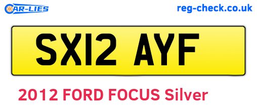 SX12AYF are the vehicle registration plates.