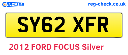 SY62XFR are the vehicle registration plates.