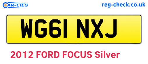 WG61NXJ are the vehicle registration plates.