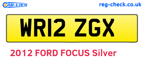 WR12ZGX are the vehicle registration plates.