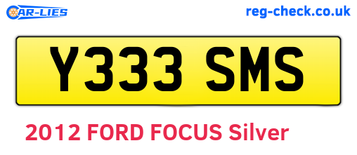 Y333SMS are the vehicle registration plates.