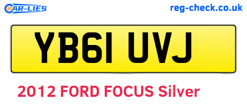 YB61UVJ are the vehicle registration plates.