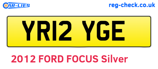 YR12YGE are the vehicle registration plates.