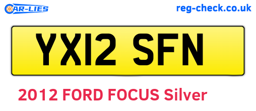 YX12SFN are the vehicle registration plates.