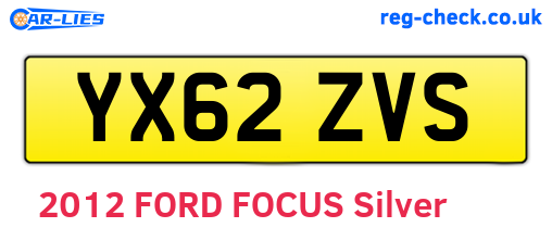 YX62ZVS are the vehicle registration plates.