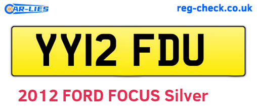 YY12FDU are the vehicle registration plates.