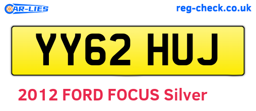YY62HUJ are the vehicle registration plates.