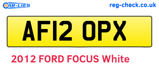 AF12OPX are the vehicle registration plates.