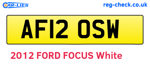 AF12OSW are the vehicle registration plates.