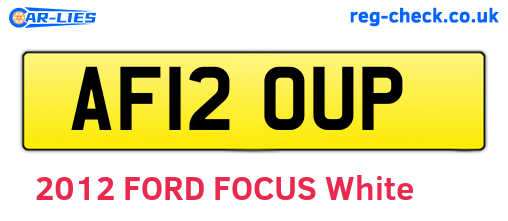 AF12OUP are the vehicle registration plates.