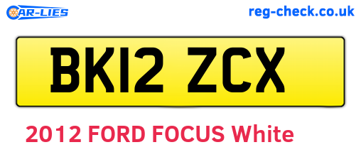 BK12ZCX are the vehicle registration plates.