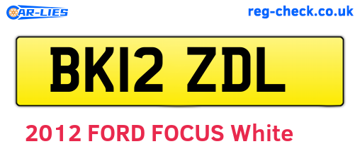 BK12ZDL are the vehicle registration plates.