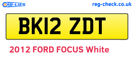 BK12ZDT are the vehicle registration plates.