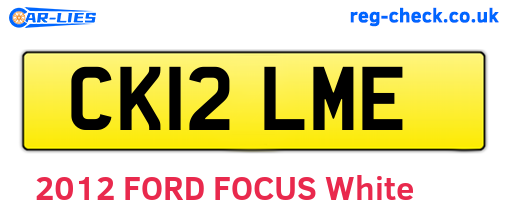 CK12LME are the vehicle registration plates.