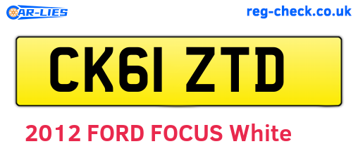 CK61ZTD are the vehicle registration plates.