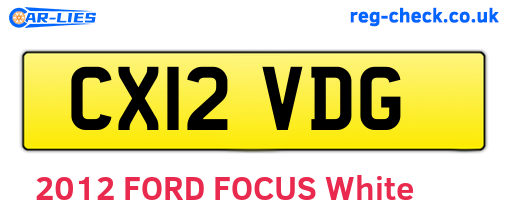 CX12VDG are the vehicle registration plates.