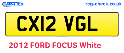 CX12VGL are the vehicle registration plates.