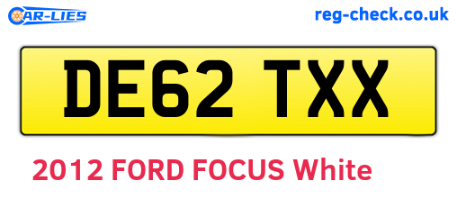 DE62TXX are the vehicle registration plates.