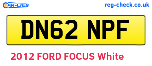 DN62NPF are the vehicle registration plates.