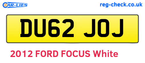 DU62JOJ are the vehicle registration plates.