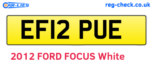 EF12PUE are the vehicle registration plates.