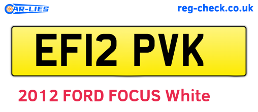 EF12PVK are the vehicle registration plates.