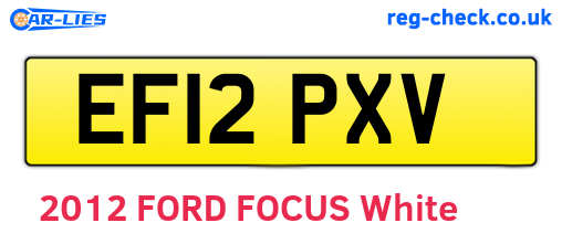 EF12PXV are the vehicle registration plates.