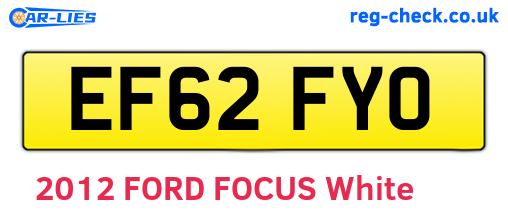 EF62FYO are the vehicle registration plates.