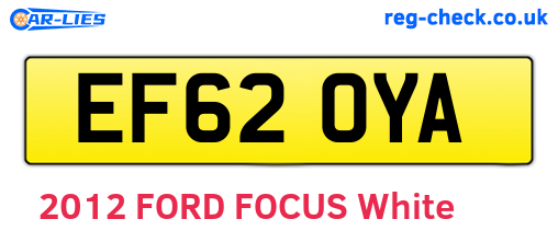 EF62OYA are the vehicle registration plates.