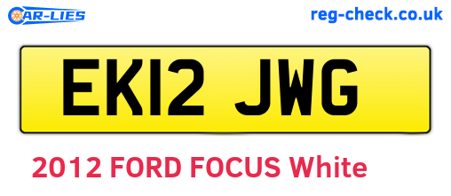 EK12JWG are the vehicle registration plates.