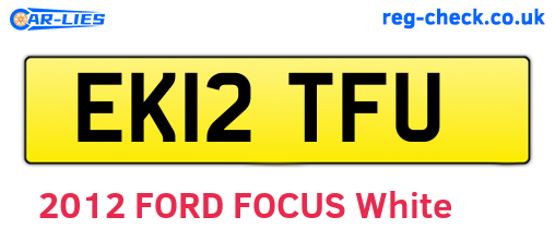 EK12TFU are the vehicle registration plates.
