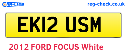 EK12USM are the vehicle registration plates.