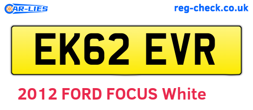 EK62EVR are the vehicle registration plates.