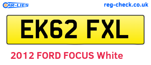 EK62FXL are the vehicle registration plates.