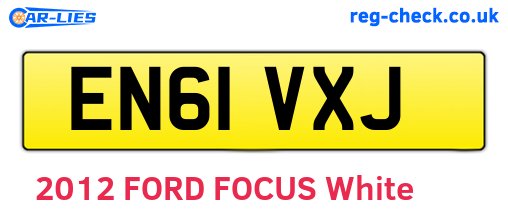 EN61VXJ are the vehicle registration plates.