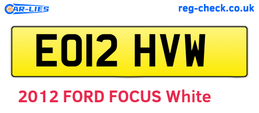 EO12HVW are the vehicle registration plates.
