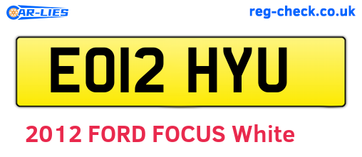 EO12HYU are the vehicle registration plates.