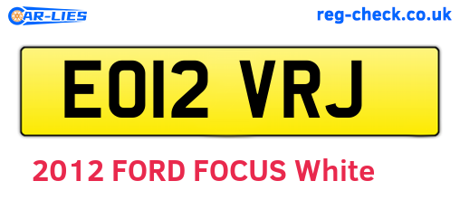 EO12VRJ are the vehicle registration plates.