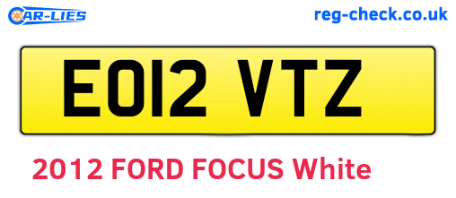 EO12VTZ are the vehicle registration plates.