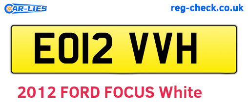 EO12VVH are the vehicle registration plates.