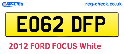 EO62DFP are the vehicle registration plates.