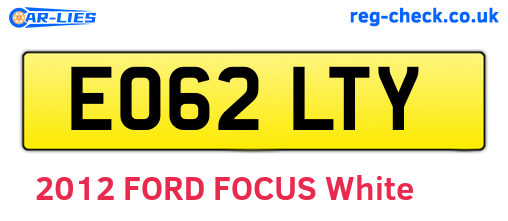 EO62LTY are the vehicle registration plates.