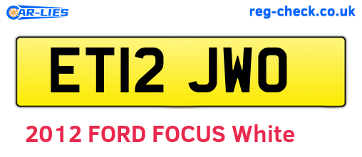 ET12JWO are the vehicle registration plates.