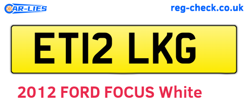 ET12LKG are the vehicle registration plates.