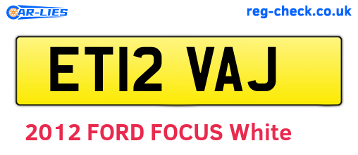 ET12VAJ are the vehicle registration plates.