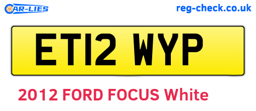 ET12WYP are the vehicle registration plates.