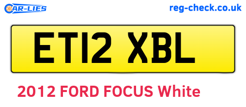 ET12XBL are the vehicle registration plates.